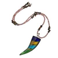 Collar de la joyería de cristal de Murano, con Seedbead & cordón poliéster & aleación de zinc, enviado al azar & para mujer, Color aleatorio, 23x74x7mm, longitud:20 Inch, Vendido por UD