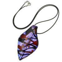 Lampwork Jewelry Necklace, with Wax Cord, fashion jewelry & for woman, purple Inch 