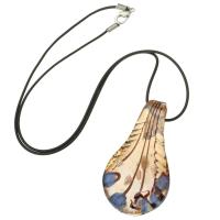 Collar de la joyería de cristal de Murano, con Cordón de cera, enviado al azar & para mujer, Color aleatorio, 34x57x8mm, Vendido por Sarta