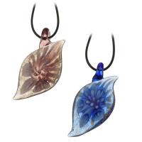 Collar de la joyería de cristal de Murano, con Cordón de cera, enviado al azar & para mujer, Color aleatorio, 28x53x12mm, longitud:20.5 Inch, Vendido por UD