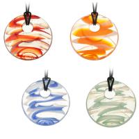 Lampwork Jewelry Necklace, with Wax Cord, random style & fashion jewelry & for woman, Random Color .5 Inch 