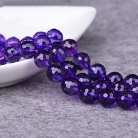 Natural Amethyst Beads, Round, Carved, DIY  & faceted, purple Approx 15 Inch 