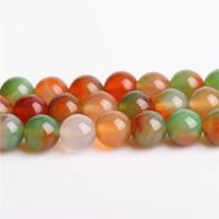 Natürliche Malachit Achat Perlen, rund, DIY & verschiedene Größen vorhanden, gemischte Farben, Länge:ca. 15 ZollInch, verkauft von Strang