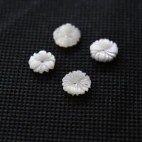 White Lip Shell Beads, Chrysamthemum, polished, DIY, white, 10mm 
