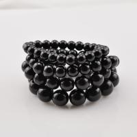 Lampwork Bracelets, Round, imitation black obsidian & Unisex & anti-fatigue black Approx 7.09 Inch 