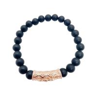 Abrazine Stone Bracelet, with Brass, Round, plated, Unisex & micro pave cubic zirconia, mixed colors, 8mm Approx 7.48 Inch 
