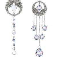 Hanging Ornaments, Crystal, with Iron, platinum color plated, faceted, multi-colored 