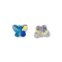 Fashion Crystal Beads, Butterfly, plated, DIY, multi-colored 