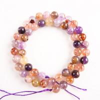 Gemischte Farbe Quarz Perlen, Natürlicher Quarz, rund, poliert, DIY & verschiedene Größen vorhanden, gemischte Farben, Länge:14.96 ZollInch, verkauft von Strang