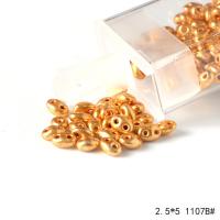 Plated Glass Seed Beads, Glass Beads, Ellipse, DIY & double-hole 