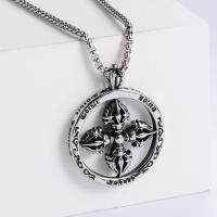 Stainless Steel Jewelry Necklace, 304 Stainless Steel, Cross, Vacuum Ion Plating, fashion jewelry & for man 