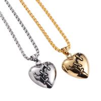 Stainless Steel Jewelry Necklace, 304 Stainless Steel, Heart, Vacuum Ion Plating, fashion jewelry & Unisex cm 
