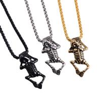 Stainless Steel Jewelry Necklace, 304 Stainless Steel, Skull, Vacuum Ion Plating, fashion jewelry & for man cm 