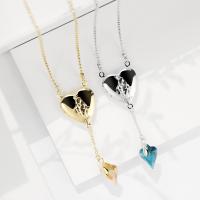 Fashion Locket Necklace, Zinc Alloy, with Crystal, with 1.97inch extender chain, Heart, plated, fashion jewelry & with photo locket & for woman Approx 15.75 Inch 