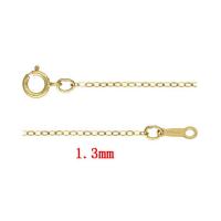 Doublé or collier de chaîne, 14K rempli & longueur différente pour le choix & chaîne ovale, 1.3mm, Vendu par brin