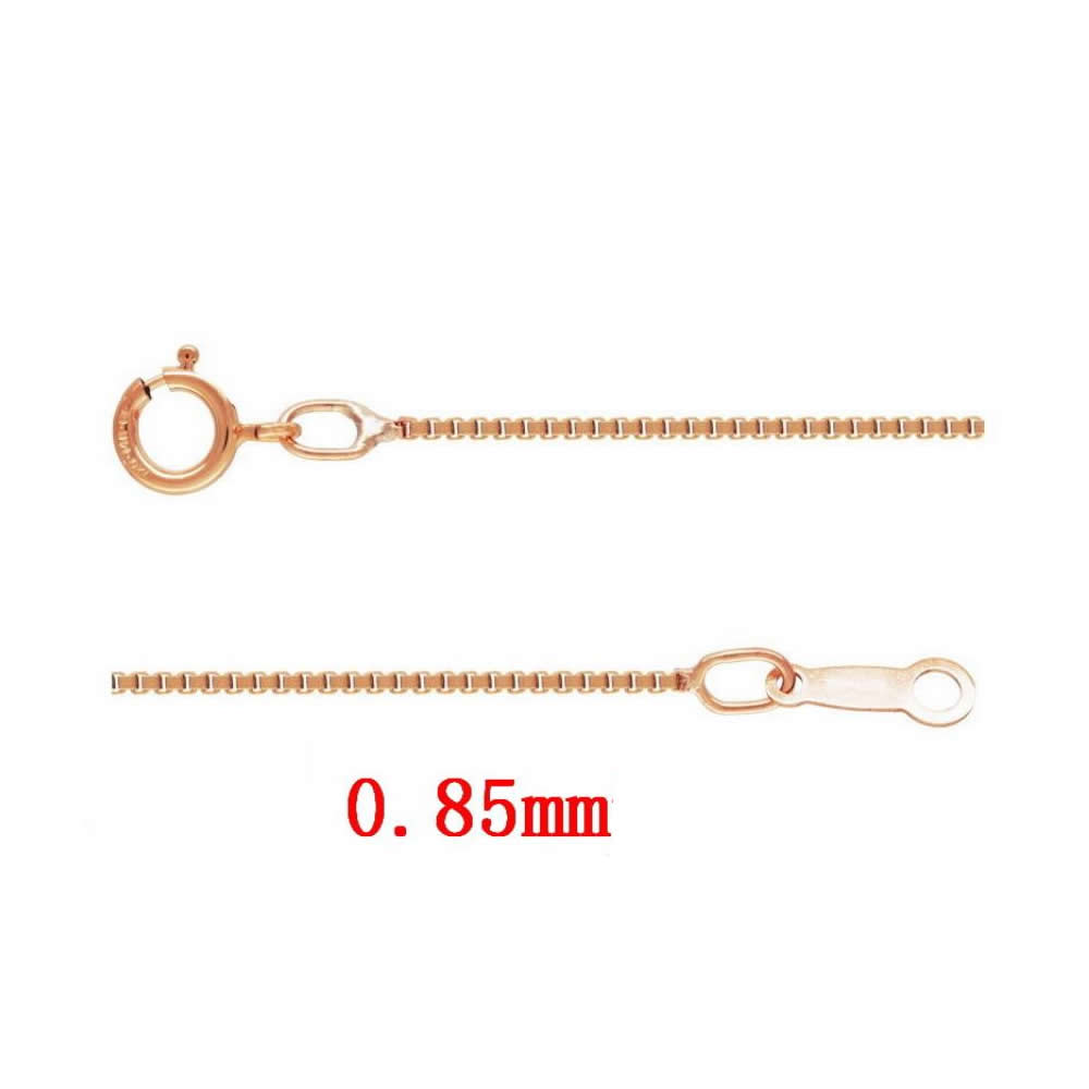 Gold Filled Necklace Chain, 14K rose gold-filled & different length for choice & box chain, 0.85mm, Sold By Strand