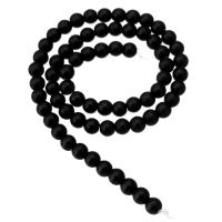 Handgefertigte Lampwork Perlen, DIY, schwarz, 6x6mm, Länge:15 ZollInch, verkauft von Strang