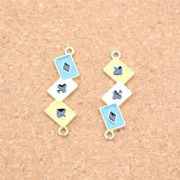 Enamel Zinc Alloy Connector, gold color plated, fashion jewelry & DIY, golden 