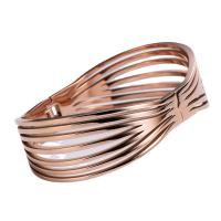 Stainless Steel Bangle, 316 Stainless Steel, Round, Vacuum Ion Plating, fashion jewelry & for woman & stripe 