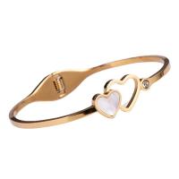 Stainless Steel Bangle, 316 Stainless Steel, Round, Vacuum Ion Plating, fashion jewelry & for woman & with rhinestone & hollow 