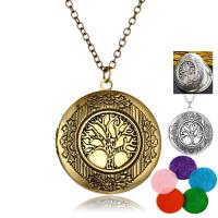 Perfume Locket Necklace, Zinc Alloy, Tree, plated, oval chain & for woman Approx 23.6 Inch 