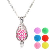 Perfume Locket Necklace, Zinc Alloy, Teardrop, platinum color plated, ball chain & for woman & hollow Approx 23.6 Inch 