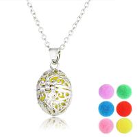 Perfume Locket Necklace, Zinc Alloy, Oval, platinum color plated, oval chain & for woman & hollow Approx 23.6 Inch 