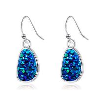 Resin Zinc Alloy Earring, with Resin, Teardrop, silver color plated, fashion jewelry & for woman 