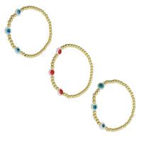Bracelets en laiton, avec plastique, Placage de couleur d'or, pour femme, plus de couleurs à choisir Environ 6.8 pouce, Vendu par PC