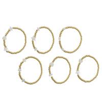 Bracelets en laiton, avec plastique, Placage de couleur d'or, styles différents pour le choix & pour femme Environ 6.6 pouce, Vendu par PC