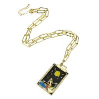Ожерелье ручной латунные, Латунь, плакирован золотом, Женский & эмаль, черный длина:Приблизительно 20.5 дюймовый, продается PC