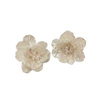 Acrylic Stud Earring, Zinc Alloy, with Plastic Pearl & Acrylic, Flower, fashion jewelry & for woman 