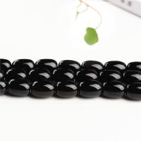 Abalorios de Ágata Negra, pulido, Bricolaje & diverso tamaño para la opción, Negro, longitud:aproximado 15 Inch, Vendido por Sarta