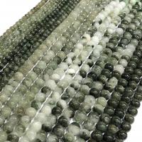 Rutilquarz Perlen, Grüner Quarz, rund, poliert, DIY & verschiedene Größen vorhanden & verschiedene Stile für Wahl, grün, Länge:ca. 15 ZollInch, verkauft von Strang