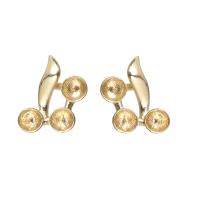 Brass Earring Stud Component, gold color plated, DIY, golden 