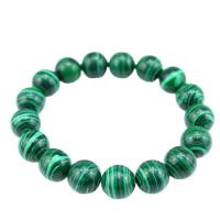 Synthetic Malachite Bracelet, Round, Unisex green .5 Inch 
