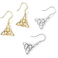 Sterling Silver Drop Earring, 925 Sterling Silver, Geometrical Pattern, plated, fashion jewelry & for woman & hollow 
