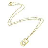 Ожерелье ручной латунные, Латунь, Прямоугольная форма, плакирован золотом, Женский & эмаль & отверстие длина:Приблизительно 18 дюймовый, продается PC
