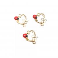 Enamel Zinc Alloy Connector, plated, with rhinestone, mixed colors 