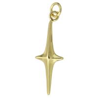 Brass Star Pendants, laiton, Placage de couleur d'or, bijoux de mode & DIY, doré Environ 3mm, Vendu par PC