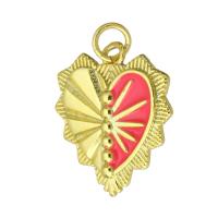 Enamel Brass Pendants, gold color plated, fashion jewelry & DIY, red Approx 3mm 