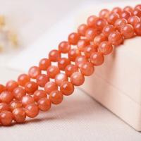 Mondstein Perlen, rund, poliert, verschiedenen Qualitäten für die Wahl & DIY & verschiedene Größen vorhanden, orange, Länge:ca. 15.35 ZollInch, verkauft von Strang