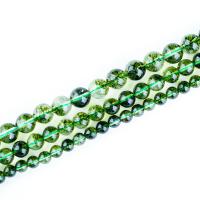 Фантом кварц бусы, Зеленый фантомный кварц, Круглая, DIY & разный размер для выбора, зеленый, длина:14.96 дюймовый, продается Strand