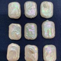 Natural Freshwater Pearl Loose Beads, Square, DIY, white, 14-15mm 