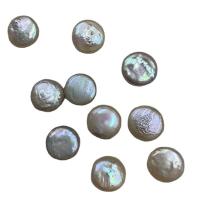 Natural Freshwater Pearl Loose Beads, Flat Round, DIY, white, 12mm 