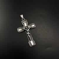 Stainless Steel Crown Pendant, 304 Stainless Steel, Cross, polished, fashion jewelry & DIY & Unisex & blacken 