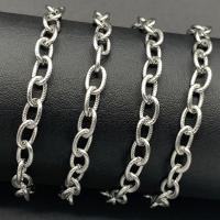 Stainless Steel Cable Link Chain, 304 Stainless Steel, Vacuum Ion Plating, fashion jewelry & DIY & Unisex, original color, 6mm 