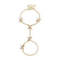 Cubic Zirconia Zinc Alloy Bracelet, Flower, plated, box chain & micro pave cubic zirconia & for woman Approx 8 Inch 