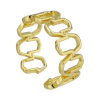 Brass Cuff Finger Ring, gold color plated, Adjustable & Unisex & hollow, US Ring 