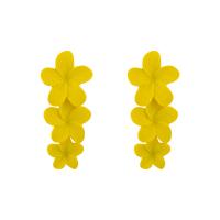 Zink Legierung Tropfen Ohrring, Zinklegierung, Modeschmuck & für Frau, gelb, 38x17mm, verkauft von Paar